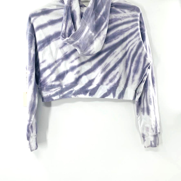 Good American Cropped & Cool Tie Dye Hoodie Lilac White Size 5 XXL NWT Cozy - Picture 4 of 11